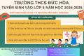 THÔNG BÁO TUYỂN SINH LỚP 6 NĂM HỌC 2025-2026